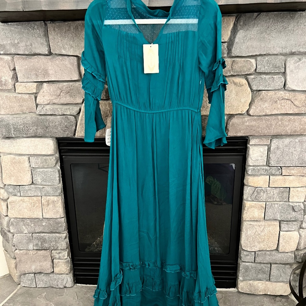 Mia Joy Dark Green Boho Dress